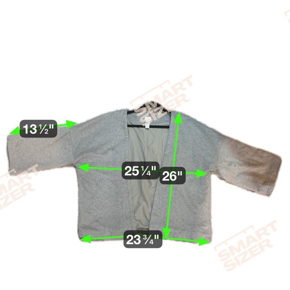 A New Day Gray Wool Blend Open Front Blazer Jacket, OSFM - Picture 6 of 6